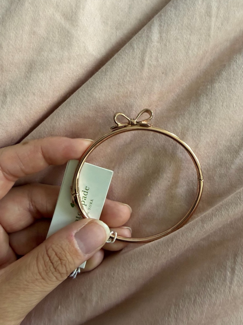 Kate Spade rose gold bow bangle